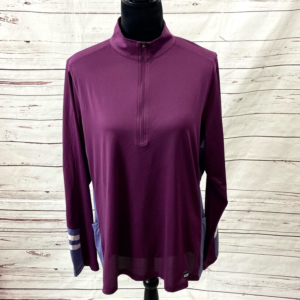 Kerrits Shirt Women’s 1X Magenta 1/4 Zip Pullover Top Equestrian Long Sleeves.
